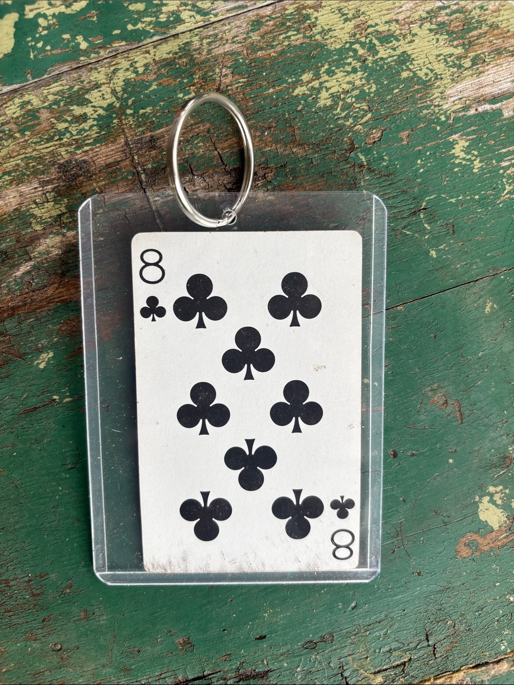 VINTAGE BROOKLYN BRIDGE TIFFANY & CO PLAYING CARD KEYCHAIN MINT CONDITION 8 of♣️ - Picture 5 of 5